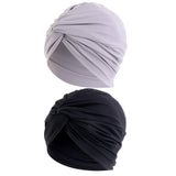 Maxbell Women Turban Hat Cover Cap Stretch Hijab Pre Tied Knot Muslim Fashion Black