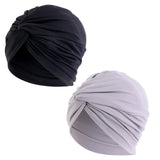 Maxbell Women Turban Hat Cover Cap Stretch Hijab Pre Tied Knot Muslim Fashion Black