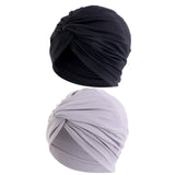 Maxbell Women Turban Hat Cover Cap Stretch Hijab Pre Tied Knot Muslim Fashion Black