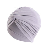 Maxbell Women Turban Hat Cover Cap Stretch Hijab Pre Tied Knot Muslim Fashion Gray