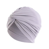 Maxbell Women Turban Hat Cover Cap Stretch Hijab Pre Tied Knot Muslim Fashion Gray