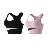 Maxbell Women Sports Bra Tops Vest Shockproof Breathable for Gym Workout Black