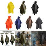 Maxbell Wet Weather Rain Poncho with Pocket Reusable Adult Emergency Outdoor Yellow