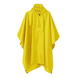 Maxbell Wet Weather Rain Poncho with Pocket Reusable Adult Emergency Outdoor Yellow