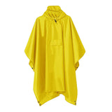 Maxbell Wet Weather Rain Poncho with Pocket Reusable Adult Emergency Outdoor Yellow
