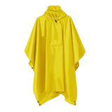 Maxbell Wet Weather Rain Poncho with Pocket Reusable Adult Emergency Outdoor Yellow