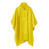 Maxbell Wet Weather Rain Poncho with Pocket Reusable Adult Emergency Outdoor Yellow