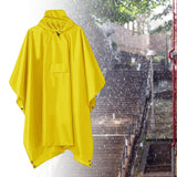Maxbell Wet Weather Rain Poncho with Pocket Reusable Adult Emergency Outdoor Yellow