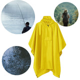 Maxbell Wet Weather Rain Poncho with Pocket Reusable Adult Emergency Outdoor Yellow