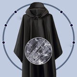 Maxbell Wet Weather Rain Poncho with Pocket Reusable Adult Emergency Outdoor Black