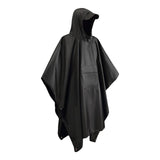 Maxbell Wet Weather Rain Poncho with Pocket Reusable Adult Emergency Outdoor Black