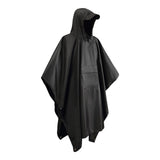 Maxbell Wet Weather Rain Poncho with Pocket Reusable Adult Emergency Outdoor Black