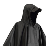 Maxbell Wet Weather Rain Poncho with Pocket Reusable Adult Emergency Outdoor Black
