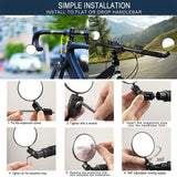 Maxbell 2Pcs Mountain Bike Handlebar Mirror Bicycle Rear View Mirrors Safety Cycling