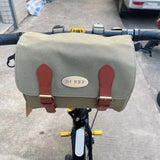 Maxbell Folding Bike Handlebar Bag Water Resistant Outdoor Bicycle Front Basket Light Green