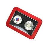 Maxbell Golf Ball Markers with Golf Hat Clips Attaches Easily to Golf Cap Sturdy Red