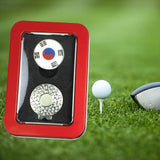 Maxbell Golf Ball Markers with Golf Hat Clips Attaches Easily to Golf Cap Sturdy Red