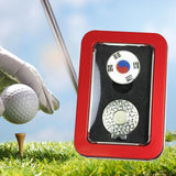 Maxbell Golf Ball Markers with Golf Hat Clips Attaches Easily to Golf Cap Sturdy Red