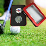 Maxbell Golf Ball Markers with Golf Hat Clips Attaches Easily to Golf Cap Sturdy Red