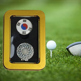 Maxbell Golf Ball Markers with Golf Hat Clips Attaches Easily to Golf Cap Sturdy Gold