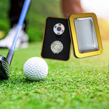 Maxbell Golf Ball Markers with Golf Hat Clips Attaches Easily to Golf Cap Sturdy Gold