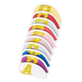 Maxbell 10x Multicolor Golf Irons Headcover Set Reflective Head Cover PU Multicolour Yellow