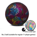 Maxbell Glowing Reflective Soccer Ball Durable PU for Competition Training Child Tree Stump Size 5