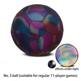 Maxbell Glowing Reflective Soccer Ball Durable PU for Competition Training Child Water Droplet Size 5