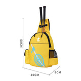 Maxbell Durable Tennis Racquet Bag with Detachable Shoulder Strap for Travel Unisex Yellow