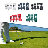 Maxbell Golf Club Head Cover Protective Covers with Tags Long Neck Water Resistant White
