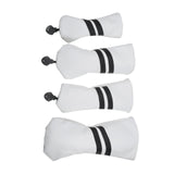 Maxbell Golf Club Head Cover Protective Covers with Tags Long Neck Water Resistant White