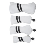 Maxbell Golf Club Head Cover Protective Covers with Tags Long Neck Water Resistant White