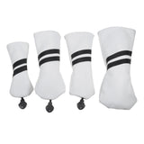 Maxbell Golf Club Head Cover Protective Covers with Tags Long Neck Water Resistant White