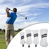 Maxbell Golf Club Head Cover Protective Covers with Tags Long Neck Water Resistant White