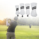 Maxbell Golf Club Head Cover Protective Covers with Tags Long Neck Water Resistant White