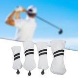 Maxbell Golf Club Head Cover Protective Covers with Tags Long Neck Water Resistant White