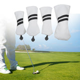 Maxbell Golf Club Head Cover Protective Covers with Tags Long Neck Water Resistant White