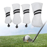 Maxbell Golf Club Head Cover Protective Covers with Tags Long Neck Water Resistant White