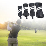 Maxbell Golf Club Head Cover Protective Covers with Tags Long Neck Water Resistant Black