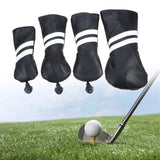 Maxbell Golf Club Head Cover Protective Covers with Tags Long Neck Water Resistant Black
