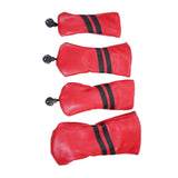 Maxbell Golf Club Head Cover Protective Covers with Tags Long Neck Water Resistant Red