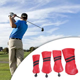 Maxbell Golf Club Head Cover Protective Covers with Tags Long Neck Water Resistant Red