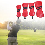 Maxbell Golf Club Head Cover Protective Covers with Tags Long Neck Water Resistant Red