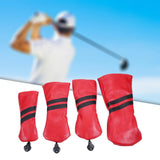 Maxbell Golf Club Head Cover Protective Covers with Tags Long Neck Water Resistant Red
