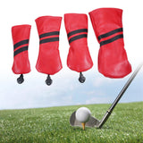 Maxbell Golf Club Head Cover Protective Covers with Tags Long Neck Water Resistant Red