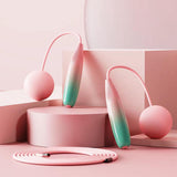 Maxbell Weighted Jumping Rope Skipping Rope for Exercise Training Adults pink