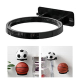Maxbell Ball Holder Wall Mounted Ball Rack with Hanging Pegs for Yoga Room Baseball Black