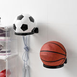 Maxbell Ball Holder Wall Mounted Ball Rack with Hanging Pegs for Yoga Room Baseball Black
