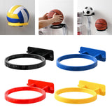 Maxbell Ball Holder Wall Mounted Ball Rack with Hanging Pegs for Yoga Room Baseball Black