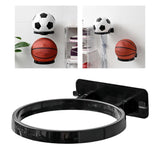 Maxbell Ball Holder Wall Mounted Ball Rack with Hanging Pegs for Yoga Room Baseball Black